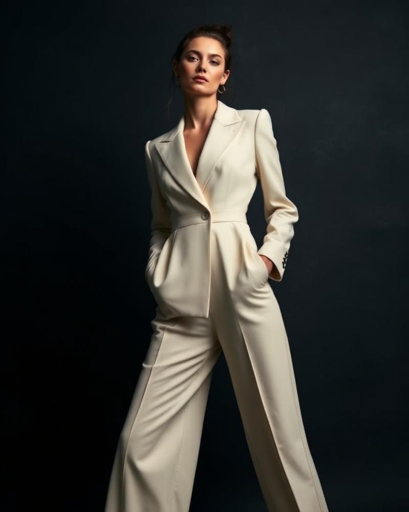 Tailored ivory jumpsuit